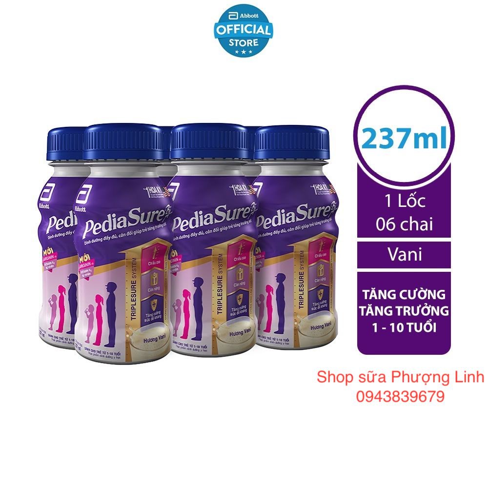 Lốc 6 chai Sữa nước Pediasure 237ml hương vani