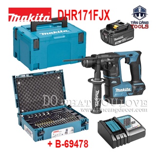 Combo máy khoan động lực dùng pin makita 18v dhr171fjx1 + thùng phụ kiện 65 chi tiết