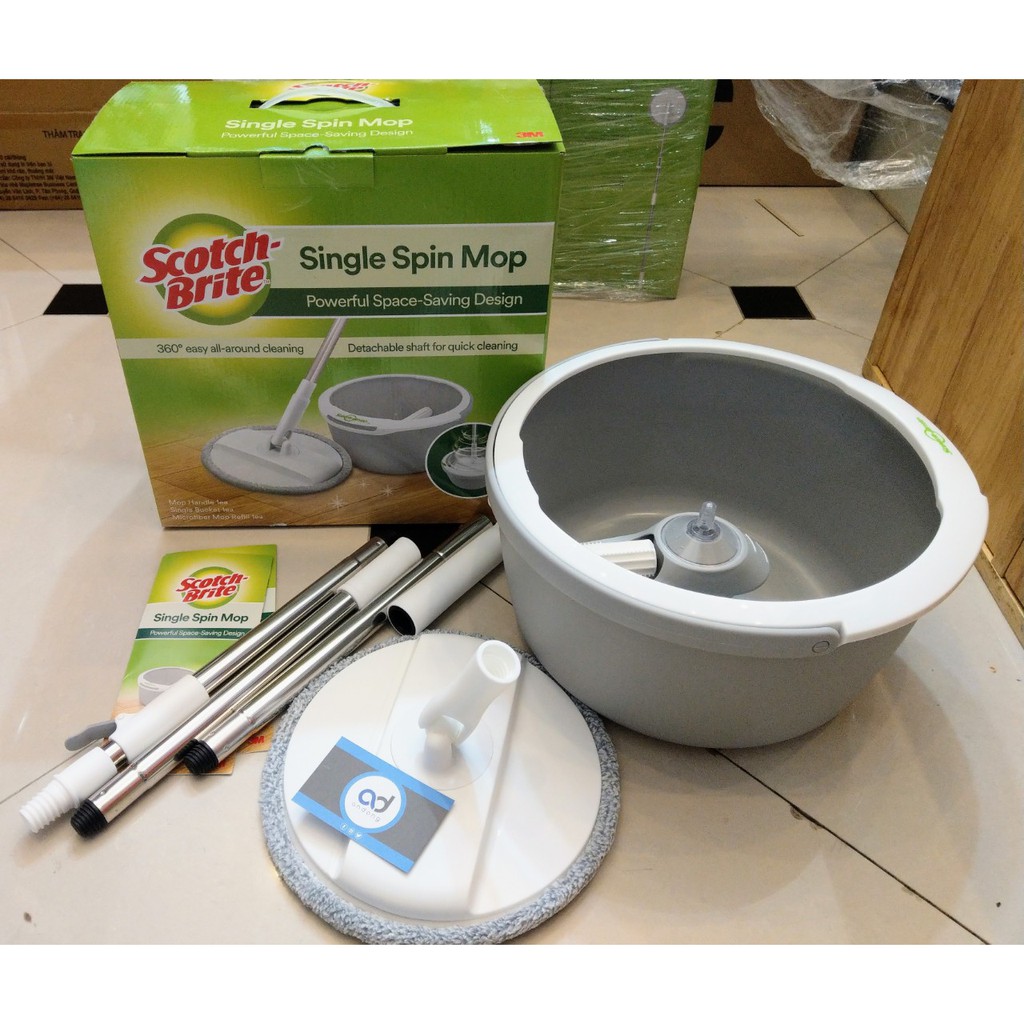 Bộ Cây Lau Nhà 360 Độ Cải Tiến 3M Scotch Brite Single Spin Mop