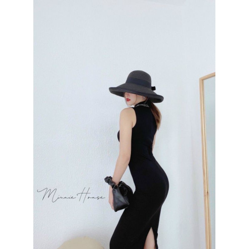 Váy tăm body sát nách xẻ sau