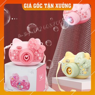 [XẢ KHO] Máy Ảnh Thổi Bong Bóng Tự Động Phát Nhạc Hello Kitty Cho Bé Kèm Nước Xà Phòng An Toàn Vệ Sinh