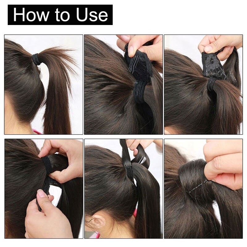 Tóc Giả Đuôi Ngựa Thẳng Dài 22 Inch Có Kẹp Tiện Lợi Dành Cho Nữ