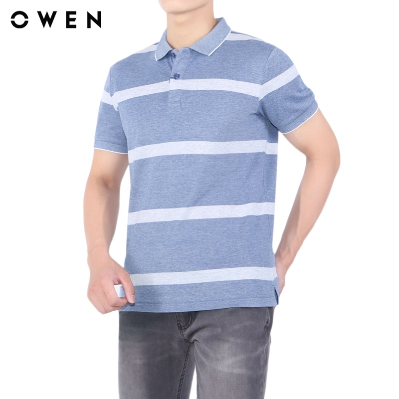 Áo polo ngắn tay nam Owen CVC Bodyfit Xanh đậm - APV23719