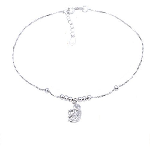 Lắc Chân Bạc Nữ Hình Thiên Nga Nhỏ Xinh Xắn LC-1552 - Bảo Ngọc Jewelry