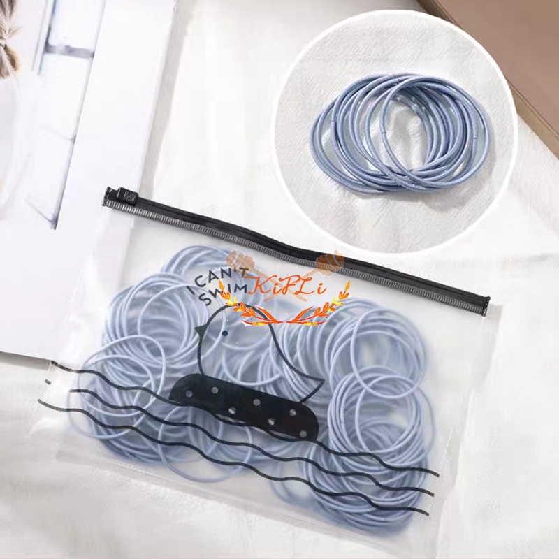 Set 100 Dây Cột Tóc Co Giãn Nhiều Màu Thời Trang Hàn Quốc