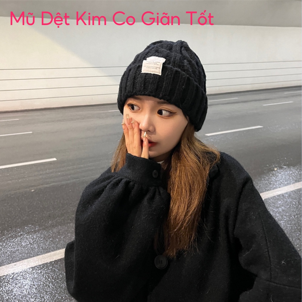 Mũ Len Beanie Dệt Kim Hàn Quốc Chất Len Dày Siêu Ấm Áp 8 Màu Hot Jussy Fashion Phong Cách Mũ Vinatge Ulzzang Unisex