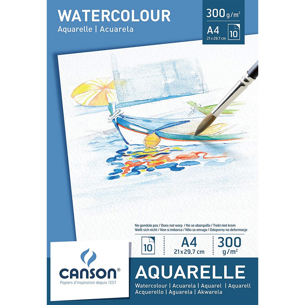 [ TÂM TÂM ]-Sổ vẽ màu nước Aquarelle, Montval, Canson Pháp, Giấy vẽ màu nước-