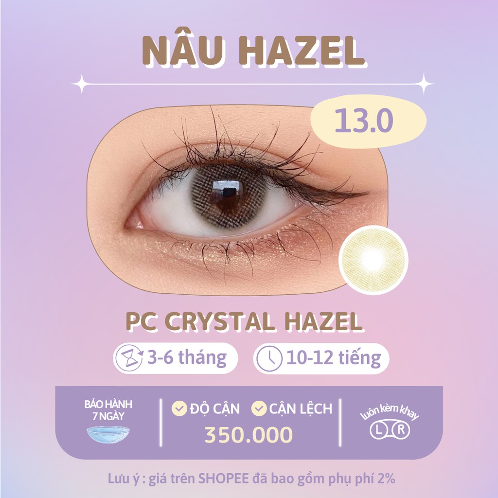 Kính áp tròng nâu Siesta Crystal Nude Hazel dành cho mắt nhạy cảm - Pc Hydrogel | Hạn sử dụng 6 tháng