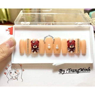 Gấu bột nail-Gấu nơ lẻ 1 con