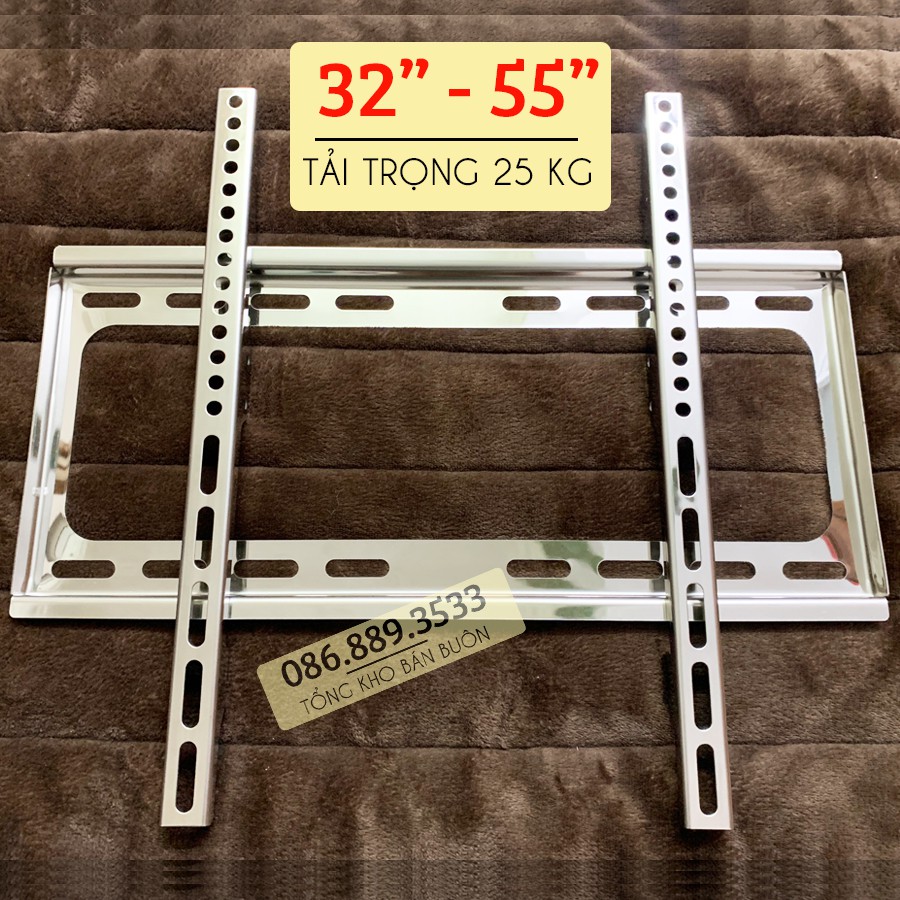 Giá treo tivi bằng Inox BGX02 32 - 40 - 43 - 49 - 50 - 55 Inch - Phẳng tường siêu mỏng 2.5 cm