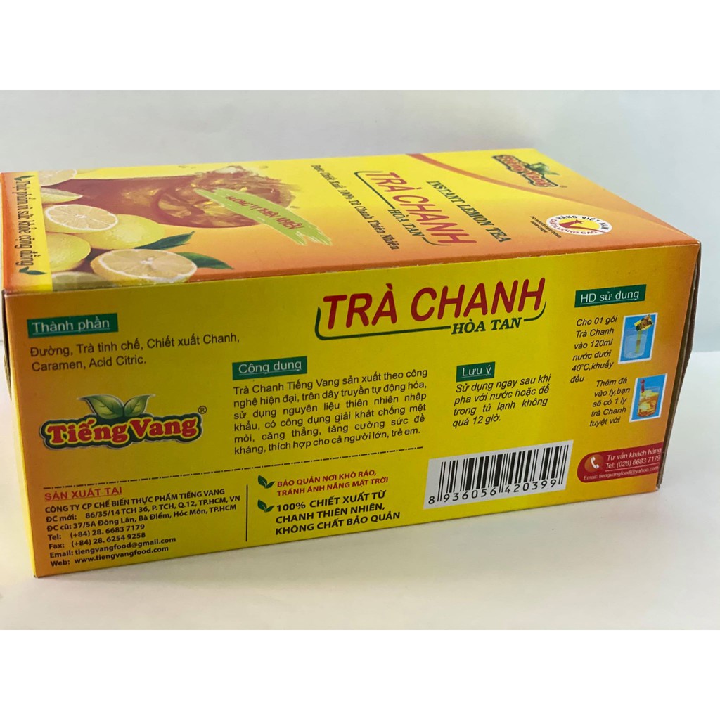 Trà chanh hòa tan thương hiệu Tiếng Vang giúp giải khát tăng sức đề kháng
