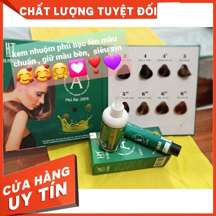 nhuộm phủ bạc COLLgien A+  lên màu thời trang chuẩn màu không khô xơ trẻ ngọn và rát da đầu an toàn cho mọi loại da