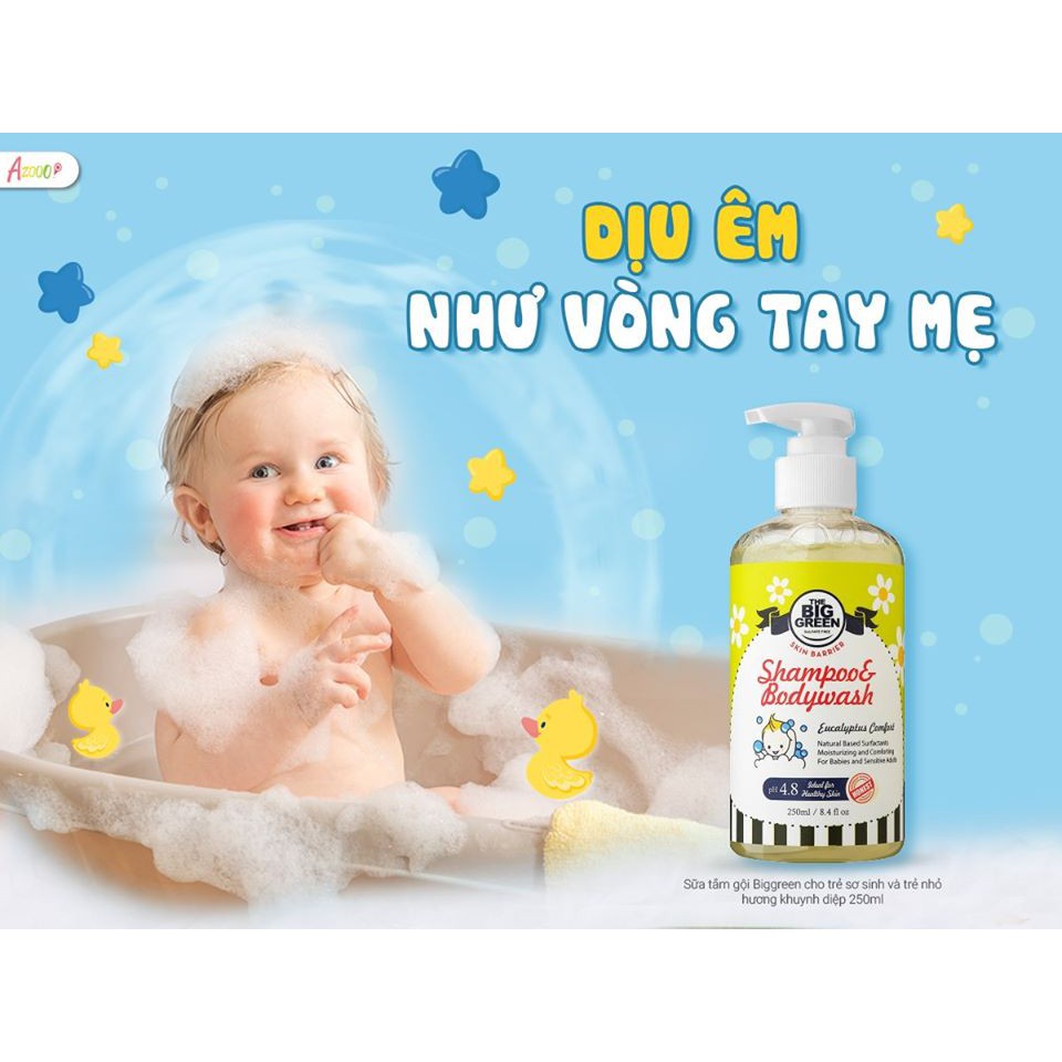 SỮA TẮM GỘI BIGGREEN CHO TRẺ SƠ SINH & TRẺ NHỎ HƯƠNG KHUYNH DIỆP 250ML HÀN QUỐC