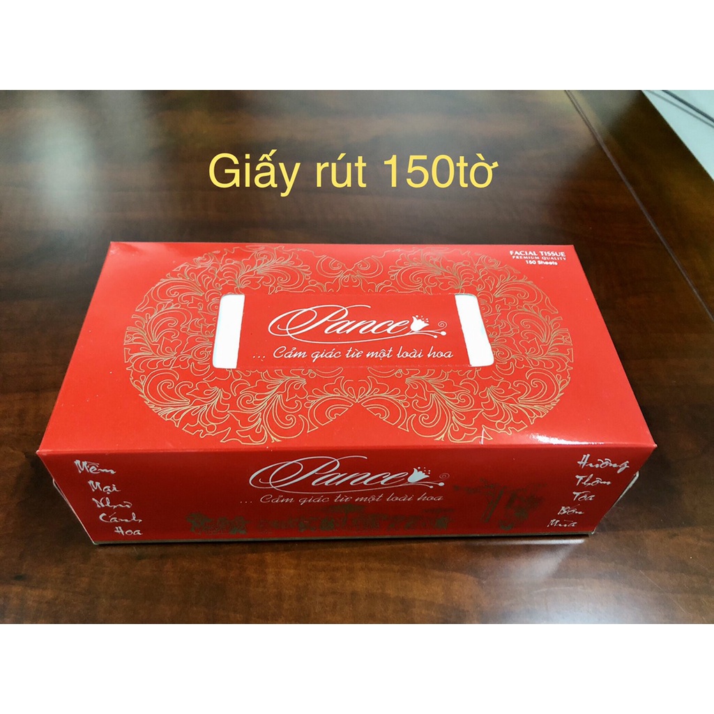 Khăn giấy rút, hộp khăn giấy rút 150 tờ hộp đỏ - cocochang