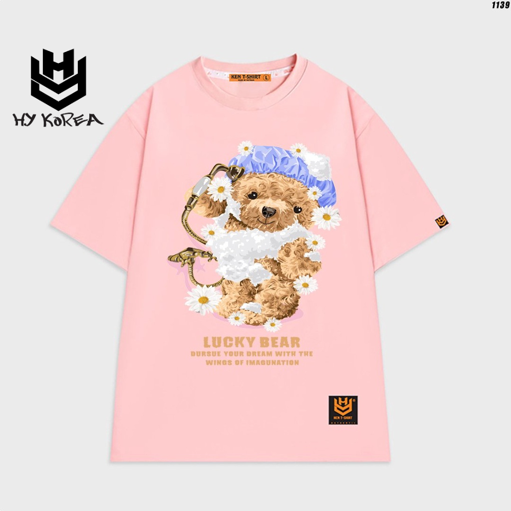 Áo thun tay lỡ nữ cute form rộng Gấu vòi sen 1139 HY STUDIO