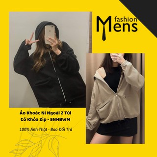 ÁO KHOÁC NỈ BÔNG 2 TÚI CÓ KHÓA ZIP - ÁO KHOÁC NỈ NỮ CÁ TÍNH (5NHBWM)
