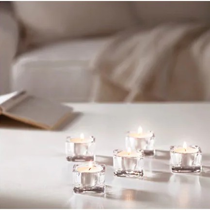 Bộ 5 chân nến tealight thuỷ tinh