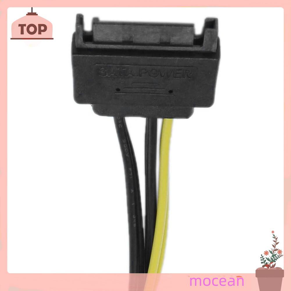 Mocean Dây Cáp Nguồn 8 Inch 15 Pin Sata Male Sang 8 Pin (6 + 2) Pci-E Thẻ