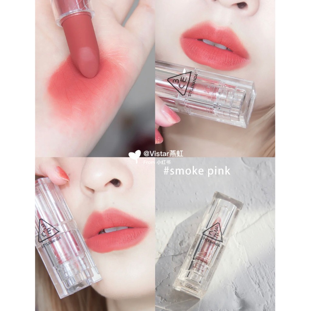 Son Thỏi Lì 3CE Vỏ Trong Suốt Cho Làn Môi Mịn Màng Ẩm Mượt 3.5g. Dưỡng Môi Căng Bóng | BigBuy360 - bigbuy360.vn