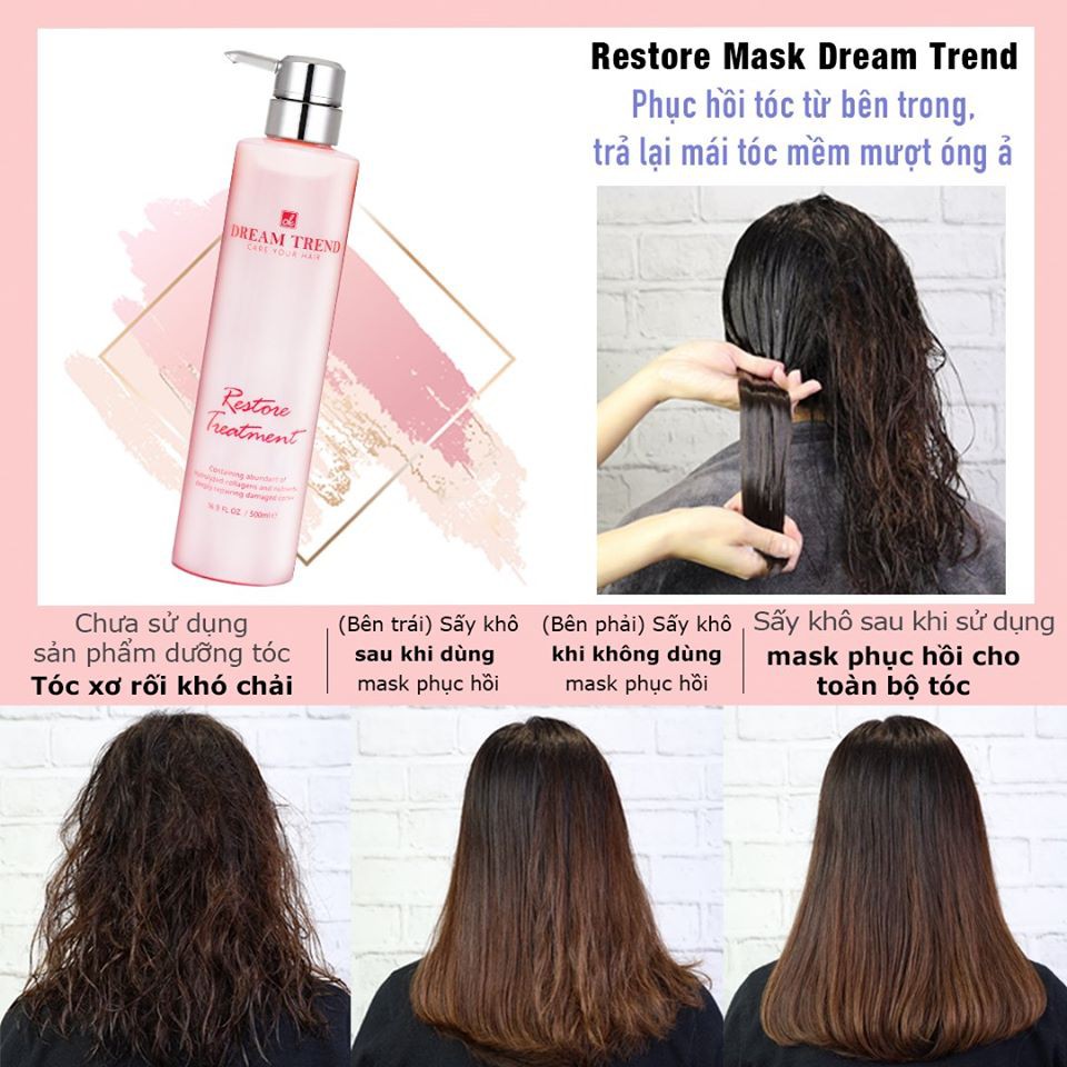 Mặt nạ dưỡng tóc Restore Treament DREAM TREND (Hồng)- Chai