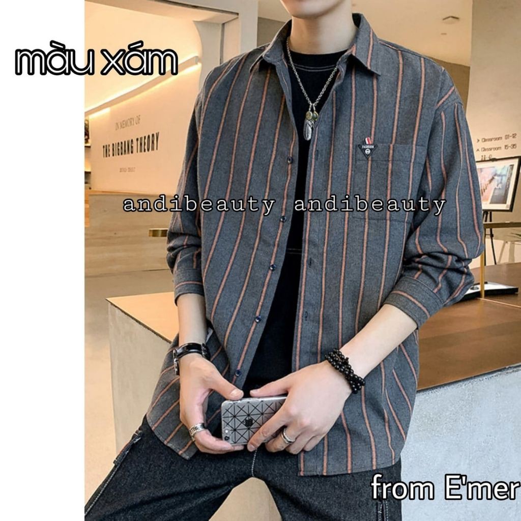 Áo Sơ Mi Nam Nữ Kẻ Sọc Dài Tay Phong Cách Hàn Quốc Chất Cực Đẹp Form Rộng Thời Trang | BigBuy360 - bigbuy360.vn
