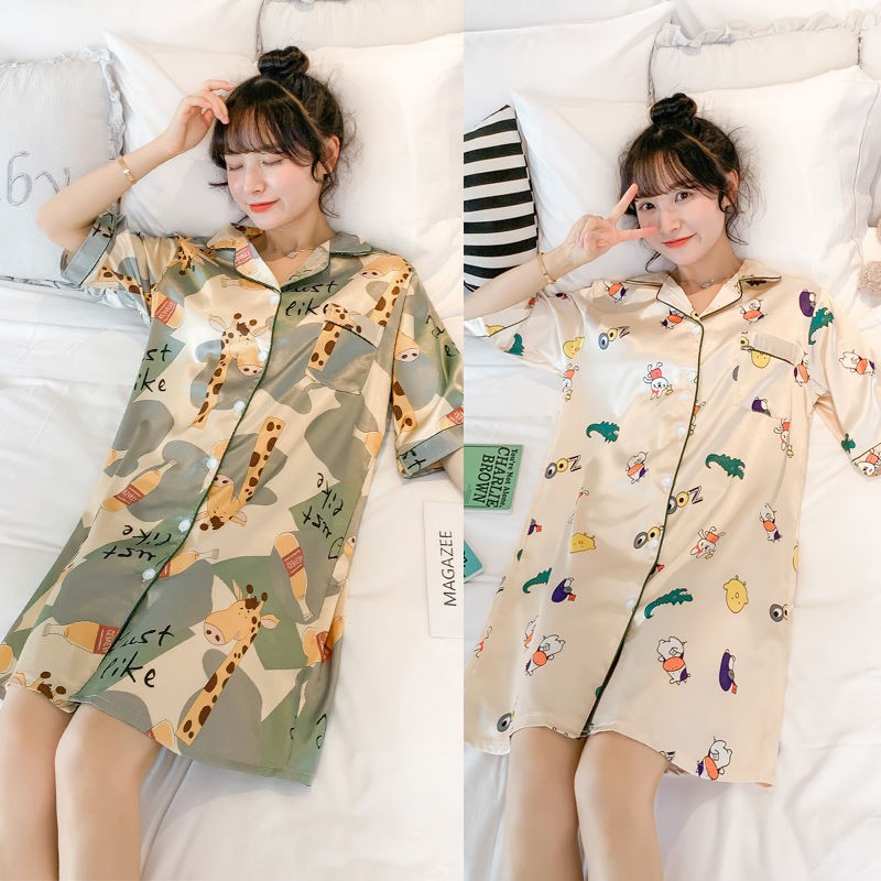 Váy Ngủ Lụa Dáng Rộng Thiết Kế Quyến Rũ Trẻ Trung Cho Bạn Gái | BigBuy360 - bigbuy360.vn