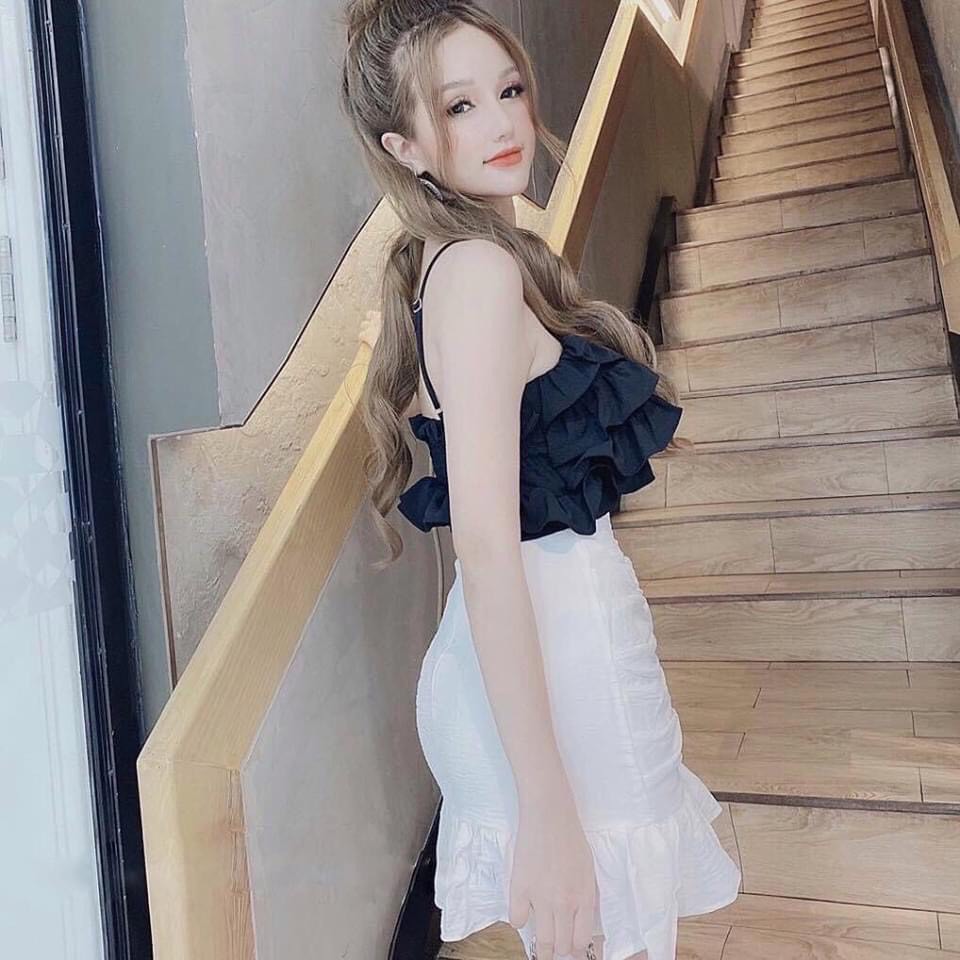 [ Mã WASTAPR giảm 10K đơn 50K] ÁO 2 DÂY 4 TẦNG BÈO - FREESIZE DƯỚI 55KG - CAROTSHOP | BigBuy360 - bigbuy360.vn