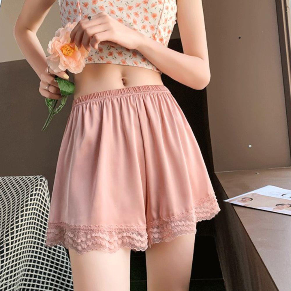 Quần Lót Boxer Lưng Cao Dáng Rộng Vải Lụa Lạnh Thoáng Khí Màu Trơn Thời Trang Mùa Hè Cho Nữ 2life