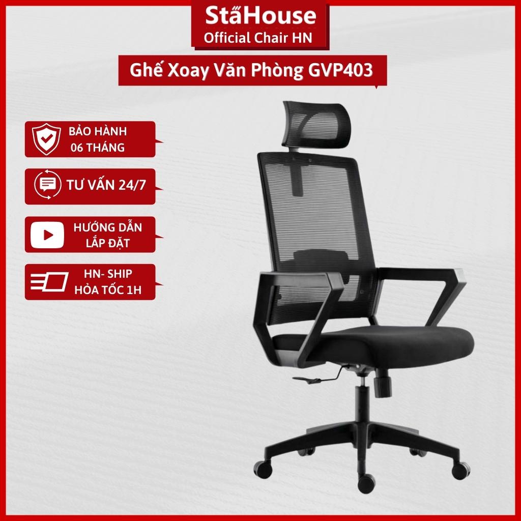 Ghế Văn Phòng Tựa Đầu Chân Xoay, Ghế Công Thái Học Stahouse Official Chair HNGVP-GD403