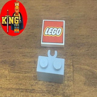 Lego light bluish gray brick, modified 1 x 2 with open o clip thick
