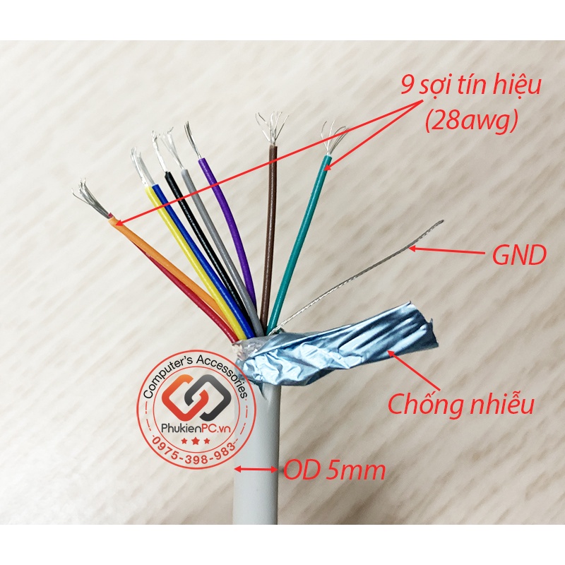 Dây cáp DB9 Serial RS232c null modem male to female (đực-cái) dài từ 1m đến 40m