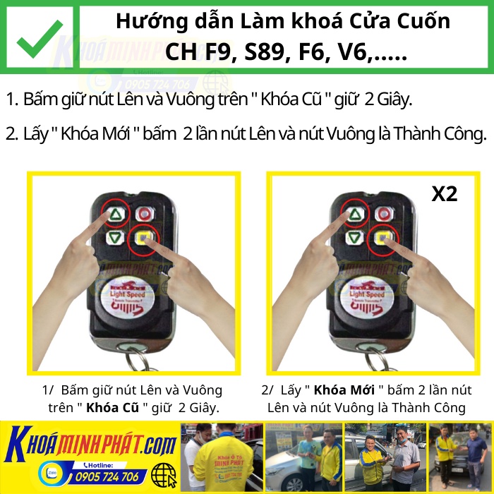 Chìa khoá Điêu khiển Cửa Cuốn CH V6