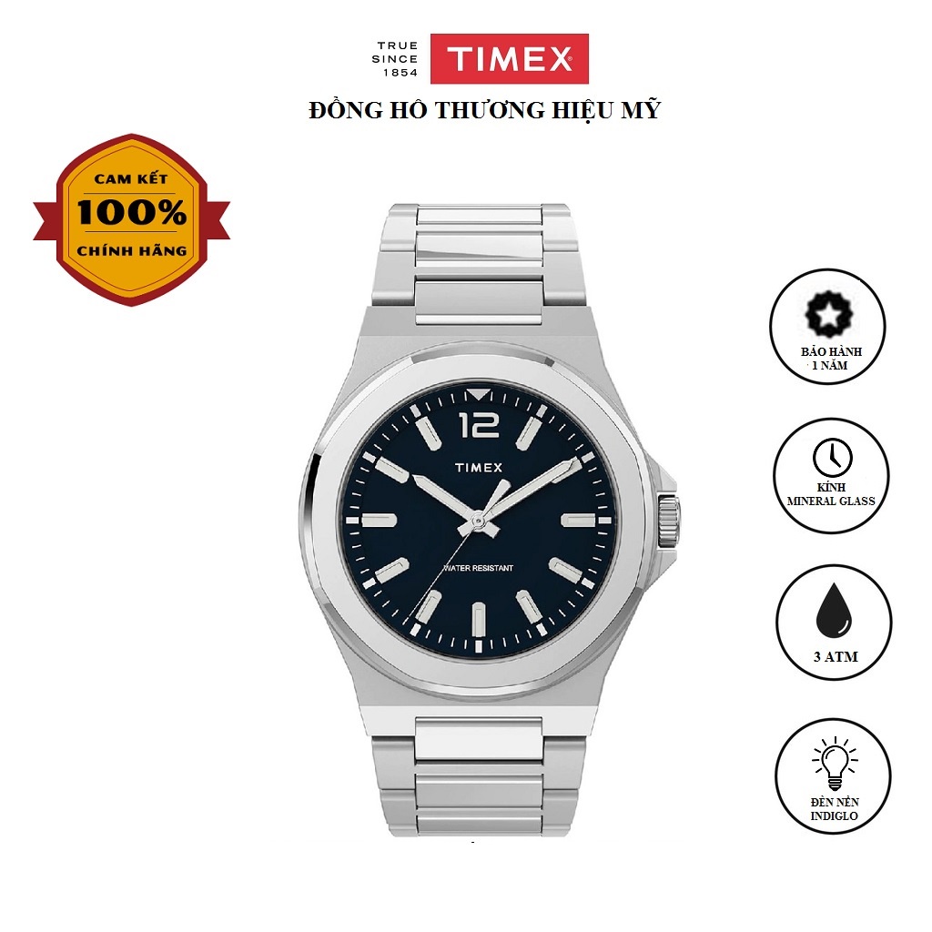 Đồng hồ Nam Timex Essex Ave 40mm TW2U42400 Dây Kim Loại - Chính Hãng