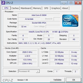 CPU core i5 560M - CPU LAPTOP