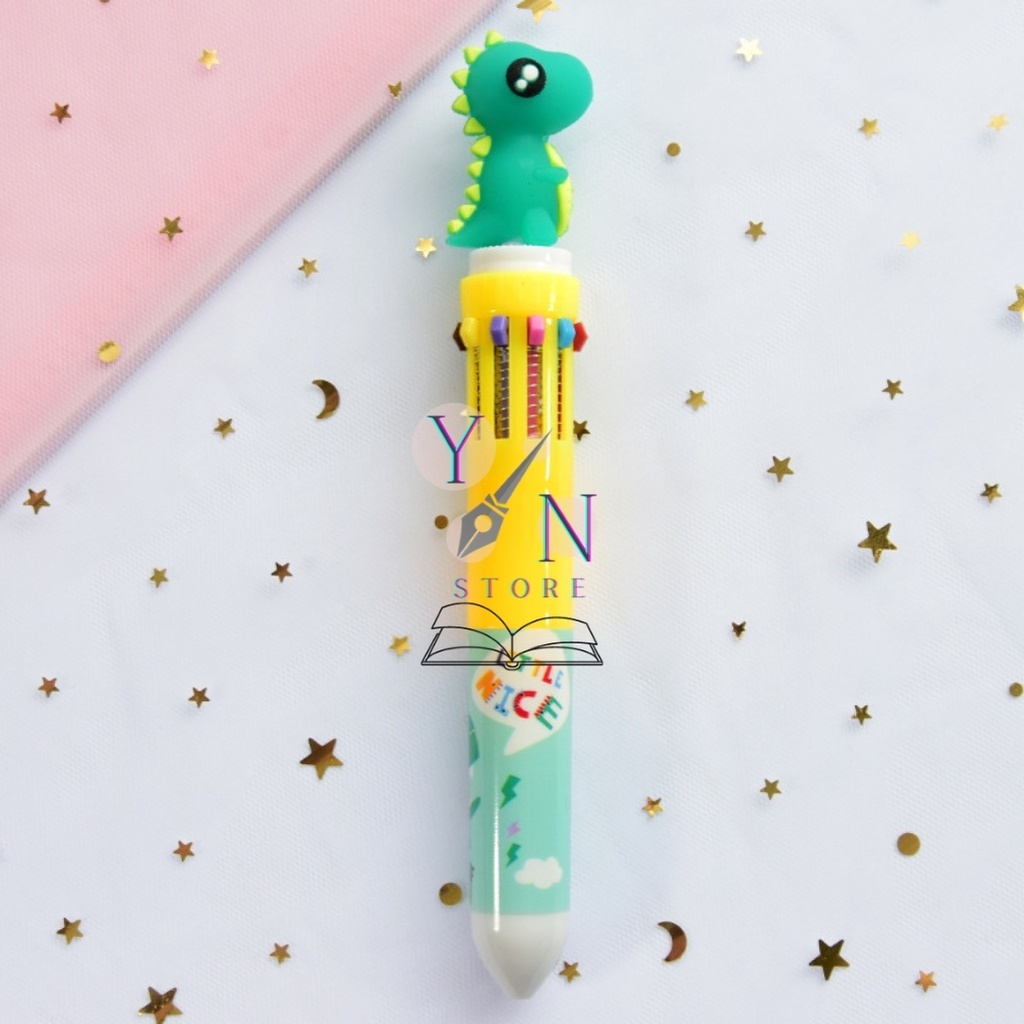 Bút Bi Khủng Long Đáng Yêu 8 Ngòi Mực