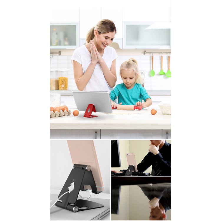 Giá Đỡ Điện Thoại / Máy Tính Bảng Bằng Hợp Kim Nhôm Có Thể Gấp Gọn Tiện Dụng
