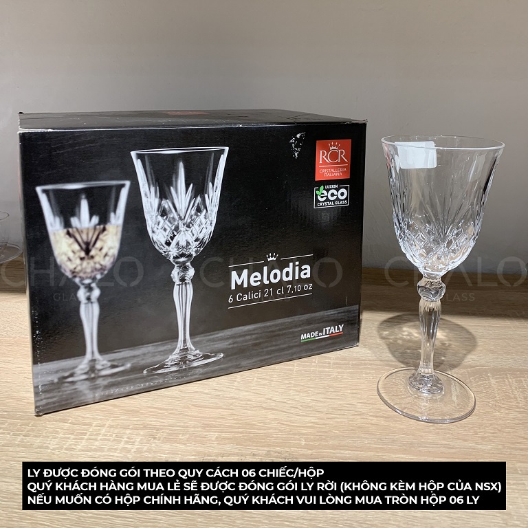 Ly pha lê cocktail hoa văn RCR Timeless - Agagio - Melodia - Etna - Marilyn - 210ml ~ 300ml [Made in Italy] - Chiếc lẻ