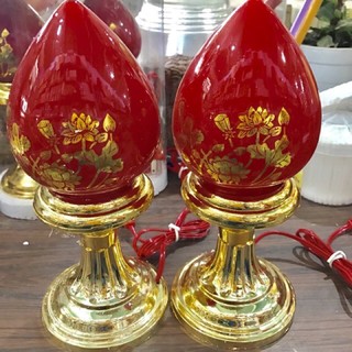 Đèn thờ Trái Đào ( 3cỡ, tặng kèm bóng nhót)