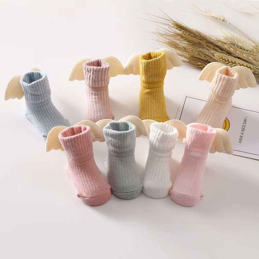 Vớ Cotton Đính Đôi Cánh Thiên Thần Không Bó Sát Chân Nhà Sản Xuất Cho Trẻ Em