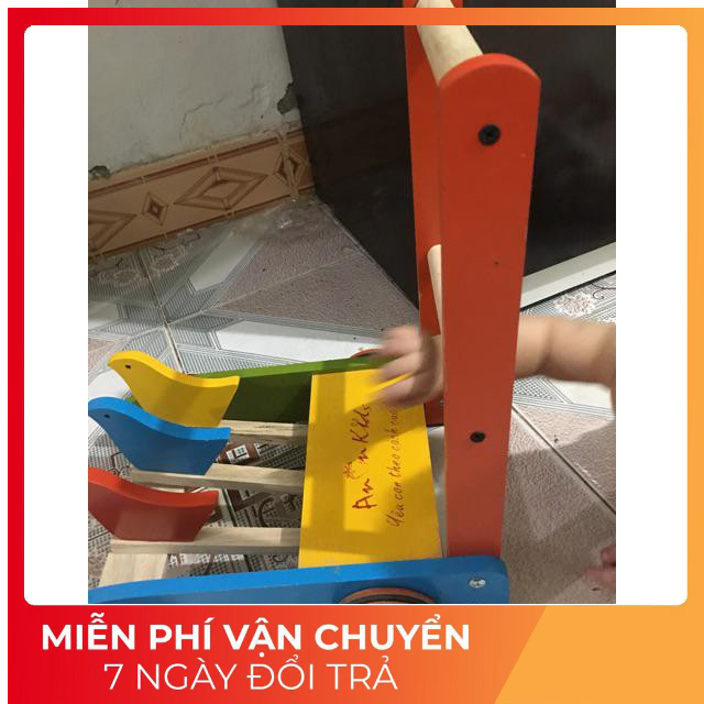 Xe Tập Đi Bằng Gỗ 3 Con Gà Cao Cấp Cho Bé Yêu