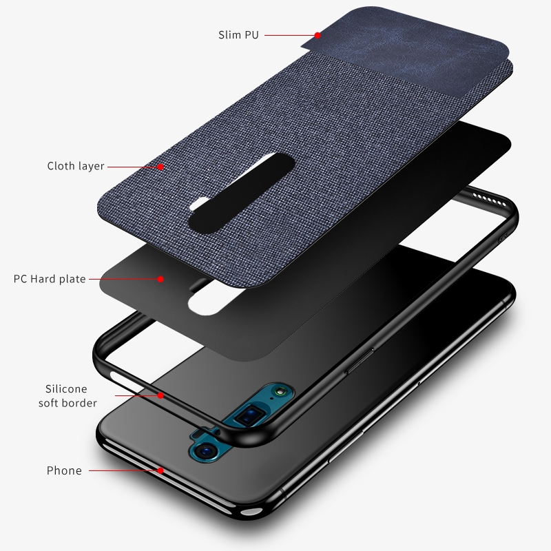 Ốp điện thoại TPU mềm bằng vải thích hợp cho OPPO Reno 10x