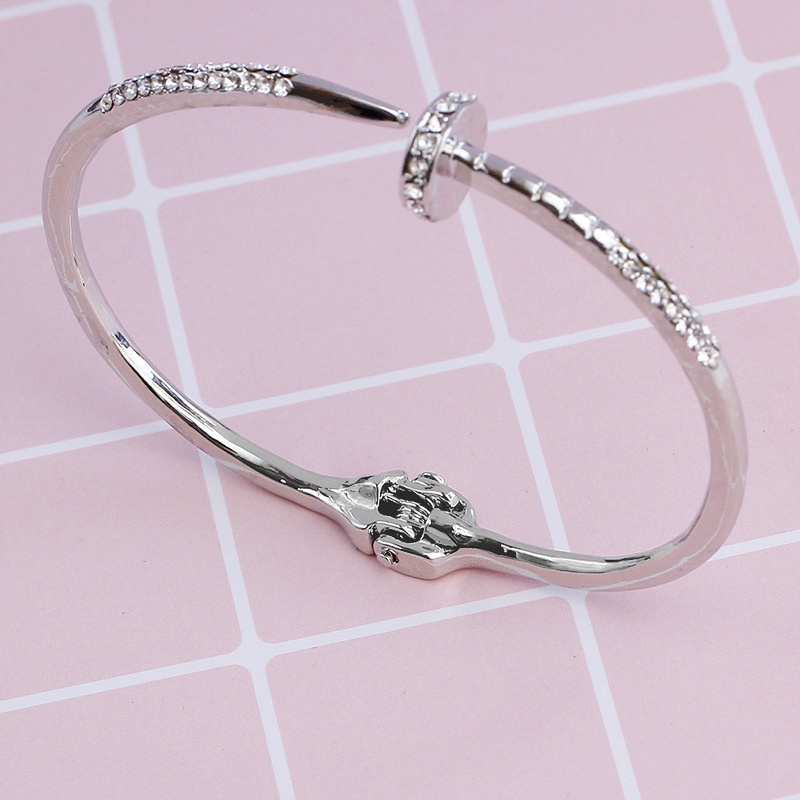 Vòng Đeo Tay Hợp Kim Hở Đính Đá Độc Đáo Thời Trang Cho Nữ