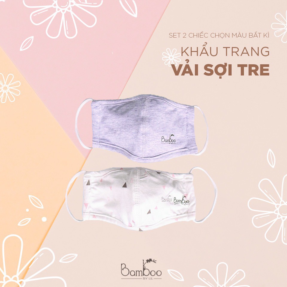 [CHÍNH HÃNG] Khẩu trang vải sợi tre 3 lớp Bamboo by LIl