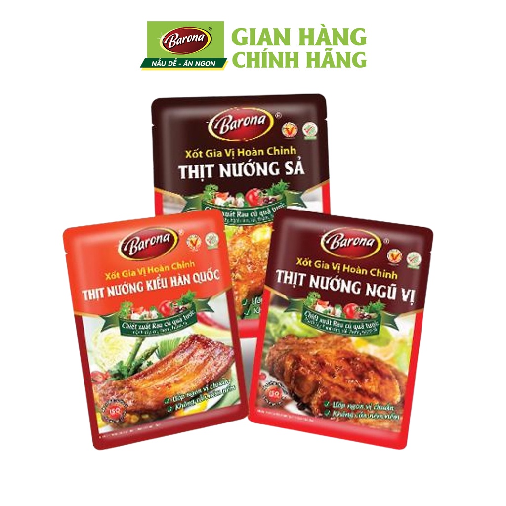 Combo 9 gói Gia Vị Barona 80g ướp ngon chuẩn vị không cần nêm nếm