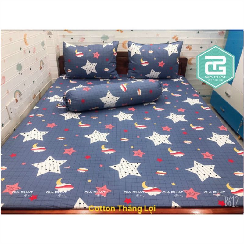 Bộ ga gối Thắng lợi cotton 100% hàng chuẩn có in logo
