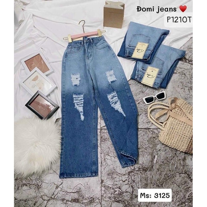 Quần jean ống rộng loang cào rách 3181, kèm ảnh thật | BigBuy360 - bigbuy360.vn