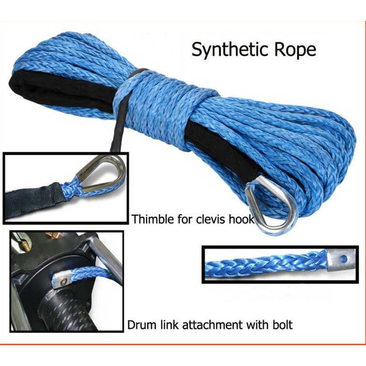 Cáp mềm Tời Điện Kéo xe Dyneema Synthetic Rope