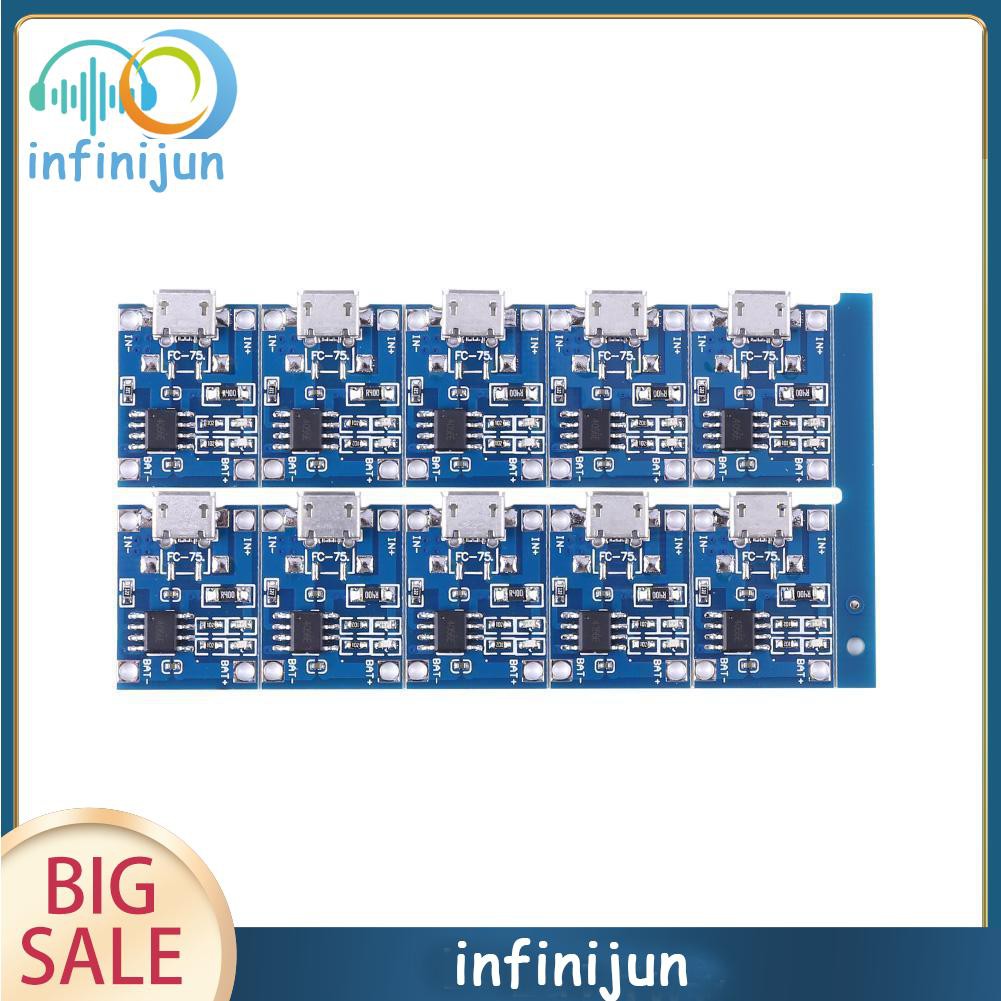 Bộ 10 Mạch Sạc Pin 5v Mini Usb 1a Tp4056 Lithium