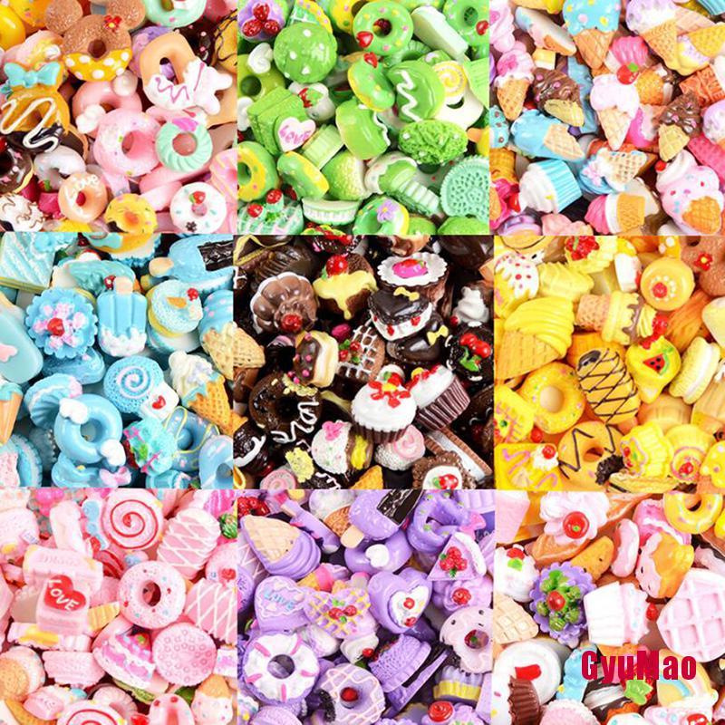 Bộ 10 Mặt Trang Trí Bánh Quy Hình Bánh Donut Bằng Nhựa Resin DIY