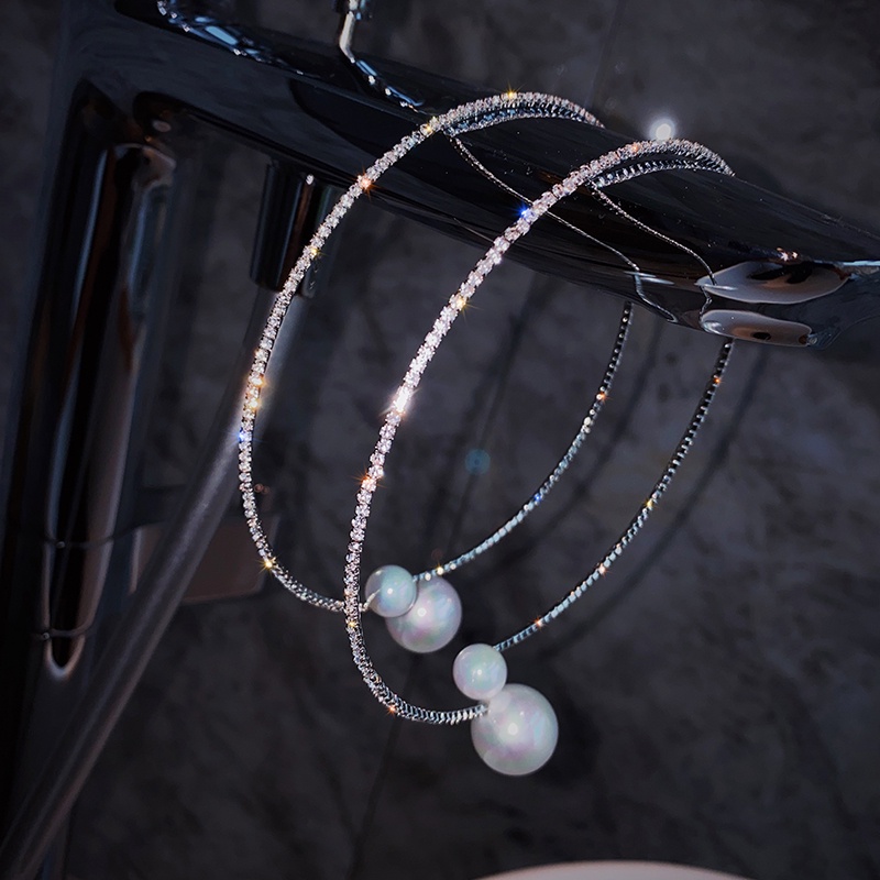 Dây chuyền choker phối hạt ngọc trai phong cách hàn quốc cho nữ